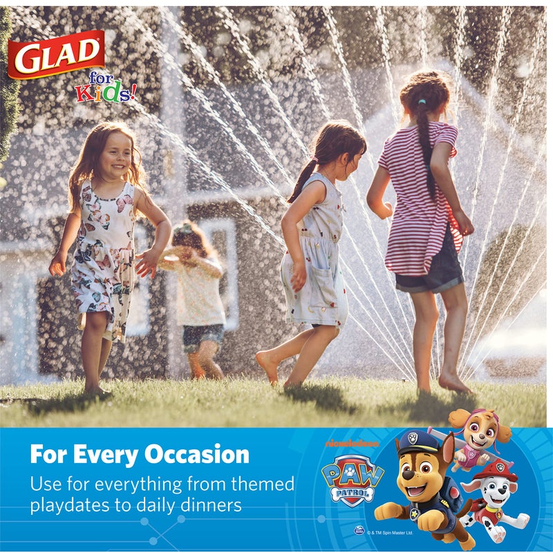 Glad for Kids Paw Patrol Round Disposable Paper Plates, Core Pups Blue - Heavy Duty, Soak Proof, Microwavable Plates for Everyday Use, 8.5 Inch, 20 Count - Image 5